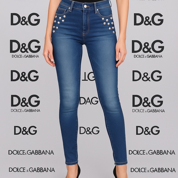 Dolce&Gabbana Swarovski Crystal Embellished Skinny Jeans - Picture 1 of 15